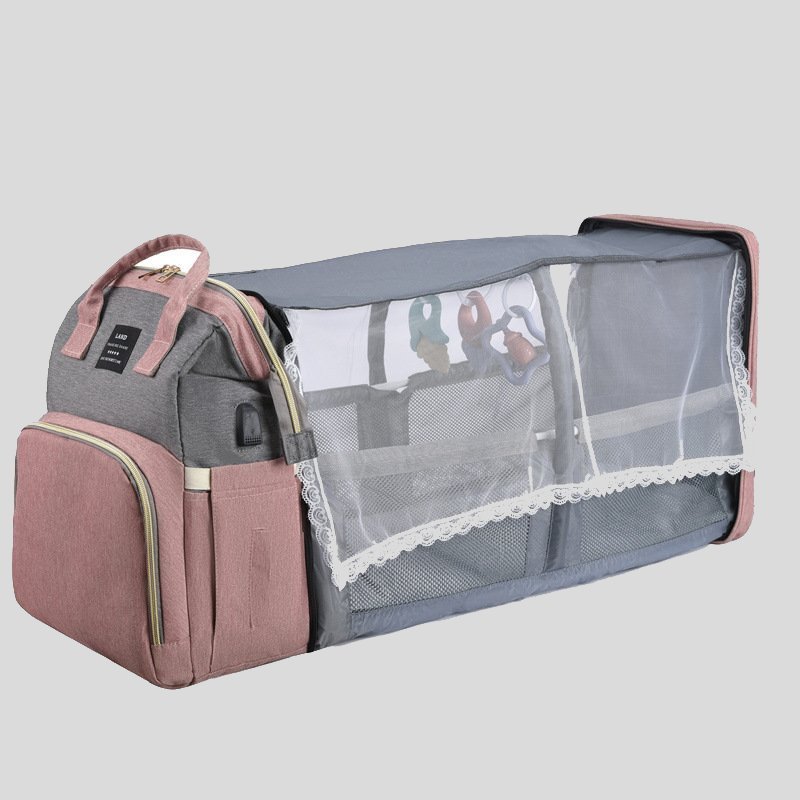 Sac à langer 3-en-1 convertible en lit et en table à langer